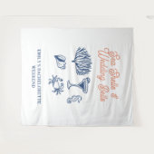 Seashells Wedding Bells Bachelorette Weekend タペストリー (正面(横))