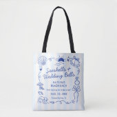 Seashells & Wedding Bells Beach Bachelorette Party トートバッグ (正面)