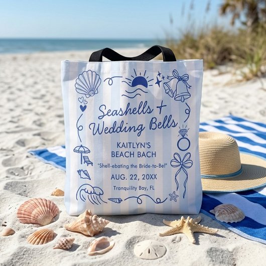Seashells & Wedding Bells Beach Bachelorette Party トートバッグ