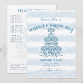 Seashells & Wedding Bells Beach Bachelorette Party 招待状 (正面/裏面)
