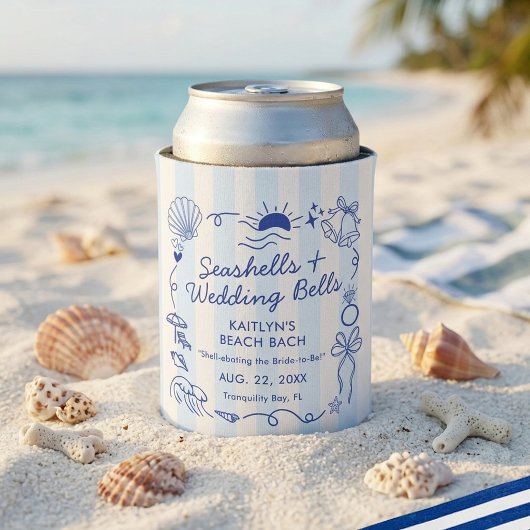 Seashells & Wedding Bells Beach Bachelorette Party 缶クーラー
