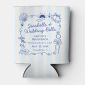 Seashells & Wedding Bells Beach Bachelorette Party 缶クーラー (正面)