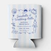 Seashells & Wedding Bells Beach Bachelorette Party 缶クーラー (裏面)