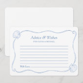 Seashells & Wedding Bells Bridal Shower Advice ノートカード (正面/裏面)