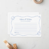 Seashells & Wedding Bells Bridal Shower Advice ノートカード (正面/裏面インサイチュ)