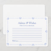 Seashells & Wedding Bells Bridal Shower Advice ノートカード (正面/裏面)