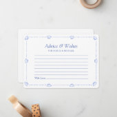 Seashells & Wedding Bells Bridal Shower Advice ノートカード (正面/裏面インサイチュ)