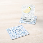 Seashells wedding bells bridesmaids gifts custom スクエアペーパーコースター (インサイチュ)