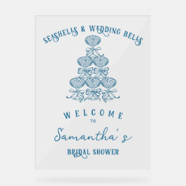 Seashells Wedding Bells Coastal Bachelorette Party アクリルサイン