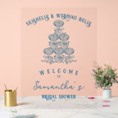 Seashells Wedding Bells Coastal Bachelorette Party アクリルサイン (ウェディング)