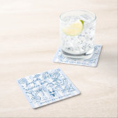 Seashells wedding bells mermaid bridesmaids gifts スクエアペーパーコースター (インサイチュ)