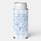 Seashells wedding bells mermaid bridesmaids gifts スリム缶クーラー (Seltzer正面)