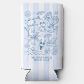 Seashells wedding bells mermaid bridesmaids gifts スリム缶クーラー (裏面)