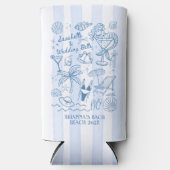 Seashells wedding bells mermaid bridesmaids gifts スリム缶クーラー (正面)