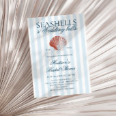 Seashells & Wedding Bells Striped Bridal Shower 招待状