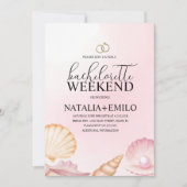 Seashells Weekend Beach Bachelorette Invitations  招待状 (正面)