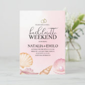 Seashells Weekend Beach Bachelorette Invitations  招待状 (スタンド正面)
