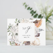 Seashells & Whiteフローラと食事RSVP 出欠カード (スタンド正面)