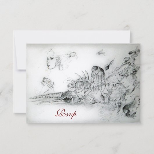 SEASHELLSSWEET SIXTEENパーティー、Ruby Monogram Rsvp (正面)