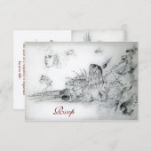 SEASHELLSSWEET SIXTEENパーティー、Ruby Monogram Rsvp (正面/裏面)