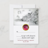 SEASHELLSSWEET SIXTEENパーティー、Ruby Monogram Rsvp (裏面)