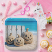 Seashore Sand Jack o' Lanterns  ペーパープレート (パーティー)