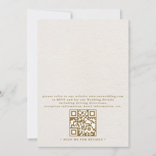 Seashore Shells Ocean Elegant QR Code Wedding 招待状 (裏面)
