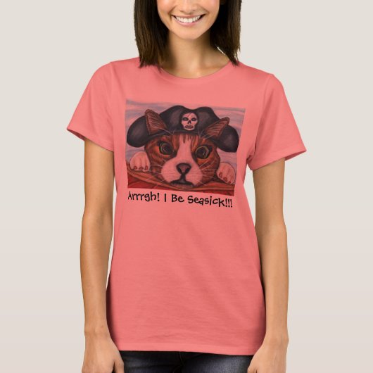 Seasick Pirate Cat Shirt Tシャツ (正面)