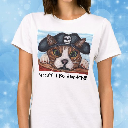 Seasick Pirate Cat Shirt Tシャツ