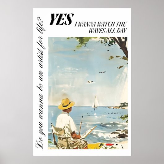 Seaside Artist Poster Ocean View Wall Art ポスター (正面)