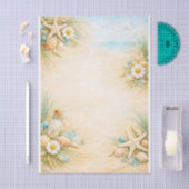 Seaside Beach Shell & Starfish Frame FE9 Decoupage 薄葉紙 (クラフト)
