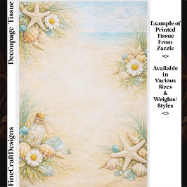 Seaside Beach Shell & Starfish Frame FE9 Decoupage 薄葉紙