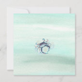Seaside Blue Crab Tropical Bridal Shower 招待状 (裏面)