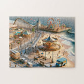 Seaside Boardwalk Carnival by the Beach ジグソーパズル (横)