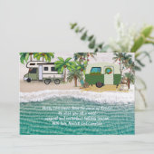 Seaside Camping Christmas Greeting Message Cards 招待状 (スタンド正面)