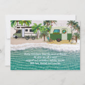 Seaside Camping Christmas Greeting Message Cards 招待状 (正面)