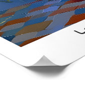 Seaside Cat Art Print French Typography Poster ポスター (角)