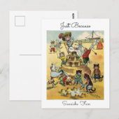 Seaside Fun Victorian Cat Mischief Just Because ポストカード (正面/裏面)