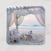 Seaside Gazebo With Couch スクエア名刺 (正面)