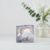 Seaside Gazebo With Couch スクエア名刺 (スタンド正面)