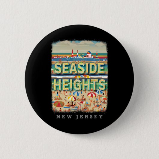 Seaside Heights New Jersey Nj Beachside Bliss Sd26 缶バッジ (正面)