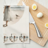 Seaside Lighthouse Stroll キッチンタオル (四つ折り)