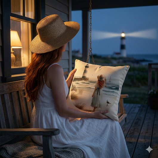 Seaside Lighthouse Stroll クッション