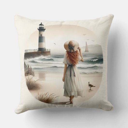 Seaside Lighthouse Stroll クッション (裏面)