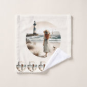 Seaside Lighthouse Stroll バスタオルセット (ウォッシュタオル)