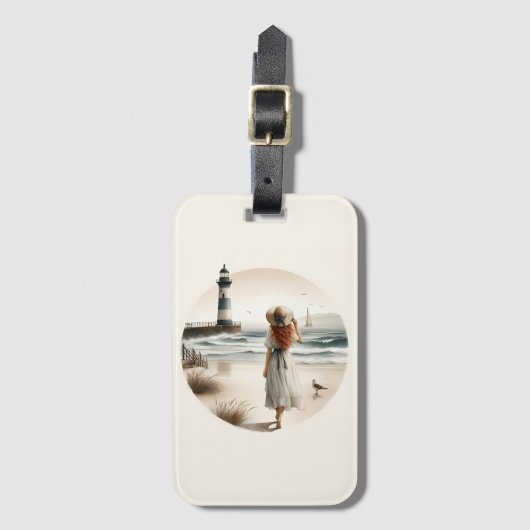 Seaside Lighthouse Stroll ラゲッジタグ (正面縦)