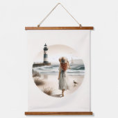 Seaside Lighthouse Stroll 吊り下げ型タペストリー (正面)