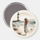 Seaside Lighthouse Stroll Magnet マグネット (正面/裏面)