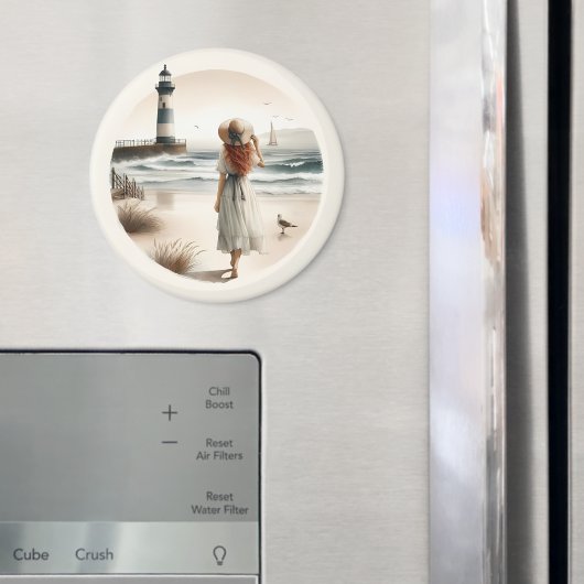 Seaside Lighthouse Stroll Magnet マグネット (インサイチュ (冷蔵庫))