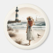 Seaside Lighthouse Stroll Magnet マグネット (正面)